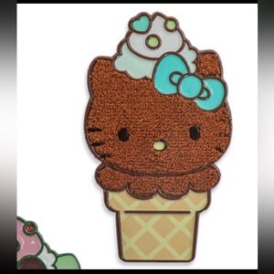 Hello Kitty kid robot chocolate Ice Cream Cone Pin flocked new Sdcc